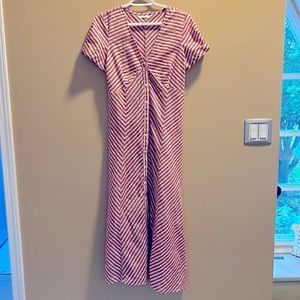 Max Studio 💯 Cotton Red and White Stripe Maxi Dress